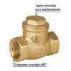 48510 - Válvula check horizontal de latón, 1/2", Foset