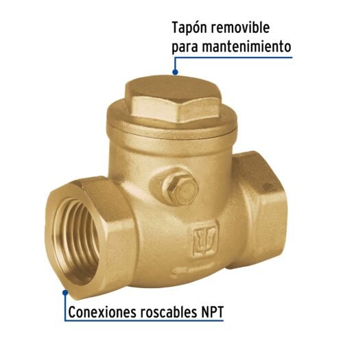 48510 - Válvula check horizontal de latón, 1/2", Foset