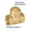 48511 - Válvula check horizontal de latón, 3/4", Foset