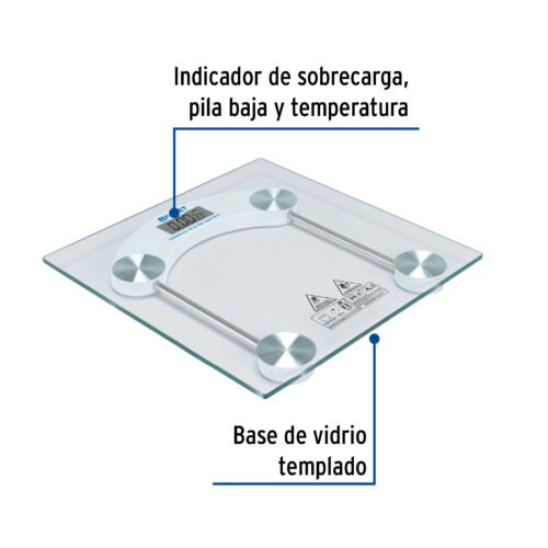 48526 - Báscula digital 180kg para baño, Foset