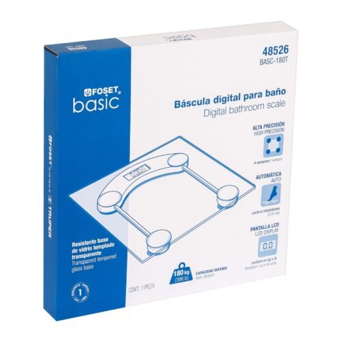 48526 - Báscula digital 180kg para baño, Foset