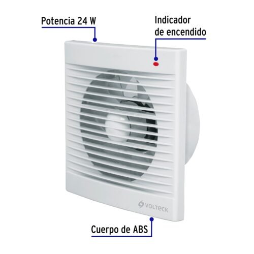 48532 - Extractor de aire de 6", blanco, VOLTECK