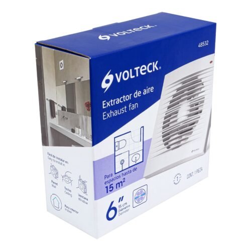 48532 - Extractor de aire de 6", blanco, VOLTECK
