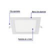 485411 48541 - Luminario ultradelgado cuadrado p/empotrar 12W, luz de día