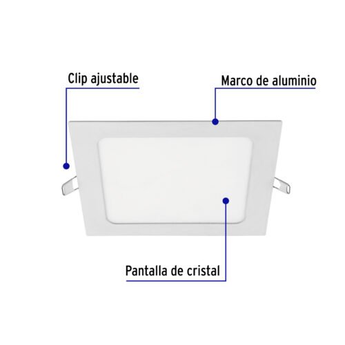485411 48541 - Luminario ultradelgado cuadrado p/empotrar 12W, luz de día