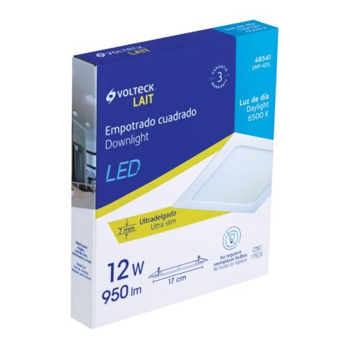 485415 48541 - Luminario ultradelgado cuadrado p/empotrar 12W, luz de día