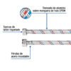 485441 48544 - Manguera p/WC, aluminio, 1/2" x 7/8", 60 cm, Basic