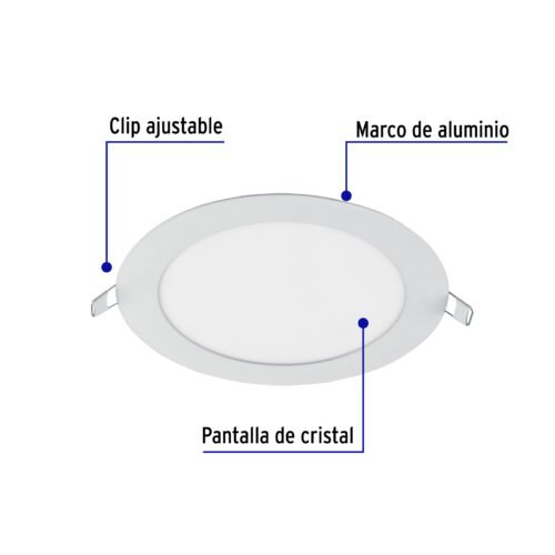 485471 48547 - Luminario ultradelgado redondo p/empotrar 12W, luz de día