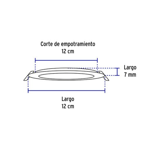 485472 48547 - Luminario ultradelgado redondo p/empotrar 12W, luz de día