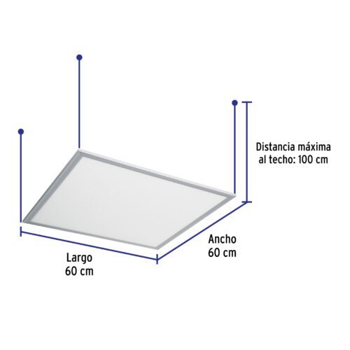 48549 - Panel delgado colgante de LED 45 W 60 x 60 cm luz de día