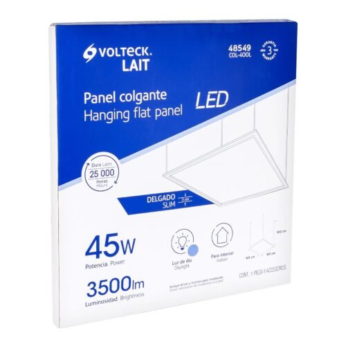 48549 - Panel delgado colgante de LED 45 W 60 x 60 cm luz de día