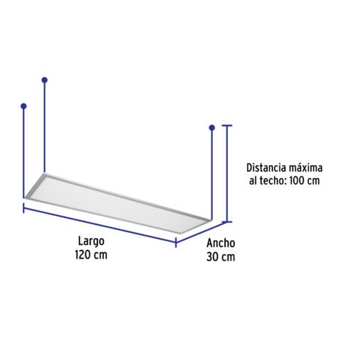 48550 - Panel delgado colgante de LED 45 W 30 x 120 cm luz de día