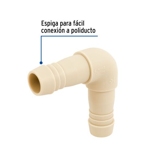48564 - Codo 90° inserción de 1" de polipropileno, Foset
