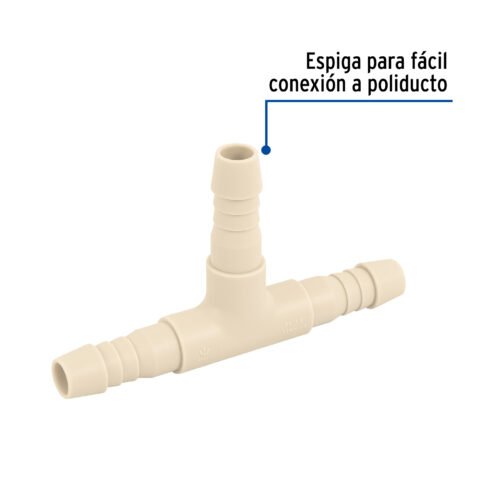 48569 - Tee inserción 1/2" de polipropileno, Foset