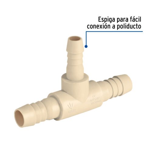 485722 48572 - Tee reducida inserción central 3/4" x 1/2" de polipropileno