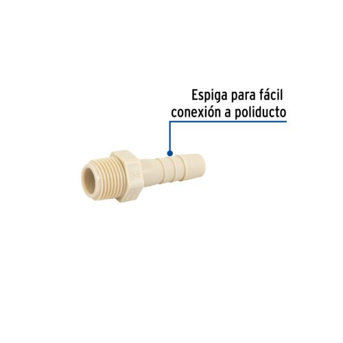 48573 - Adaptador inserción rosca exterior de 1/2" x 3/8", Foset