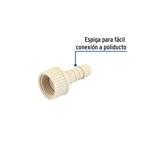 48578 - Adaptador hembra movible de polipropileno 3/4" x 1/2", Foset
