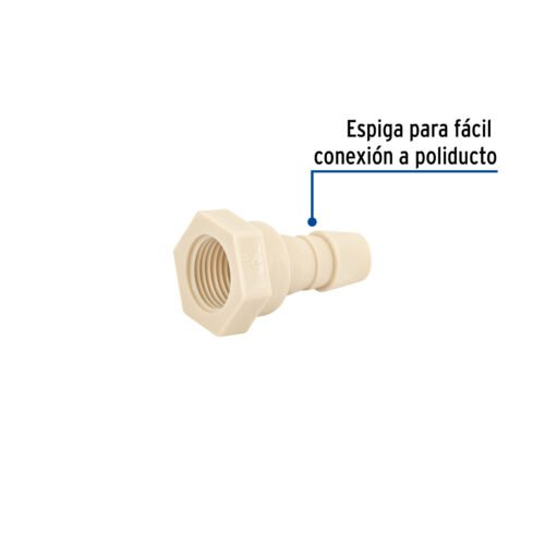 48580 - Adaptador inserción rosca interior de 1/2" x 1/2", Foset