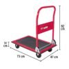 485952 48595 - Carro de carga plegable tipo plataforma, 150 kg, Pretul