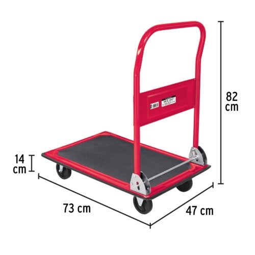 485952 48595 - Carro de carga plegable tipo plataforma, 150 kg, Pretul