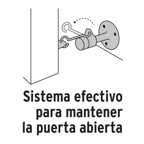 485961 48596 - Tope metálico para puerta con gancho, HERMEX