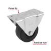 48599 - Rodaja hule 3", placa fija con buje, carga 50 kg, FIERO