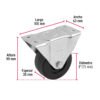 48599 - Rodaja hule 3", placa fija con buje, carga 50 kg, FIERO