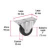 48600 - Rodaja hule 3", placa fija con balero, carga 60 kg, FIERO
