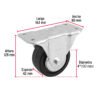 48601 - Rodaja hule 4", placa fija con balero, carga 100 kg, FIERO