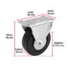 48602 - Rodaja hule 6", placa fija con balero, carga 150 kg, FIERO