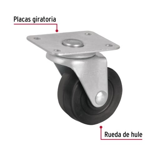 48604 - Rodaja hule 2", placa giratoria c/buje, carga 25kg, FIERO