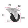 48604 - Rodaja hule 2", placa giratoria c/buje, carga 25kg, FIERO