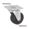 48605 - Rodaja hule 2", placa giratoria c/balero, carga 40kg, FIERO