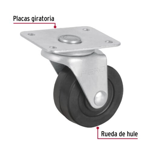 48605 - Rodaja hule 2", placa giratoria c/balero, carga 40kg, FIERO