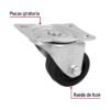 48607 - Rodaja hule 2-1/2" placa giratoria c/buje, carga 50kg, FIERO
