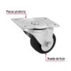 486081 48608 - Rodaja hule 2-1/2", placa giratoria c/balero, carga 50kg