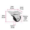 486082 48608 - Rodaja hule 2-1/2", placa giratoria c/balero, carga 50kg