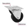 48610 - Rodaja hule 3", placa giratoria c/buje, carga 60kg, FIERO