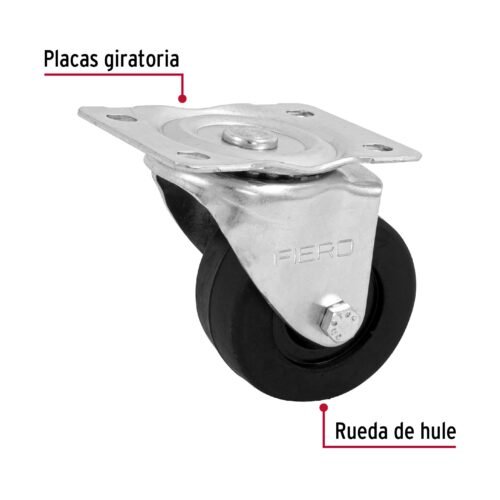 48610 - Rodaja hule 3", placa giratoria c/buje, carga 60kg, FIERO