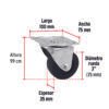 48610 - Rodaja hule 3", placa giratoria c/buje, carga 60kg, FIERO