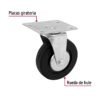 48612 - Rodaja hule 4", placa giratoria c/balero, carga 50kg, FIERO