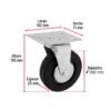 48612 - Rodaja hule 4", placa giratoria c/balero, carga 50kg, FIERO