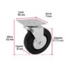 48614 - Rodaja hule 5", placa giratoria c/balero, carga 60kg, FIERO