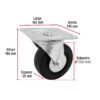 48616 - Rodaja hule 6", placa giratoria c/balero, carga 150kg, FIERO