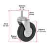 48620 - Rodaja hule 4", con espiga roscada, carga 50kg, FIERO