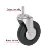 48620 - Rodaja hule 4", con espiga roscada, carga 50kg, FIERO