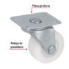 48624 - Rodaja de polietileno 2" placa giratoria, con buje, FIERO