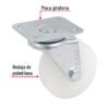 48626 - Rodaja de polietileno 2-1/2" placa giratoria con buje, FIERO