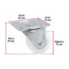 48629 - Rodaja de polietileno 3" placa giratoria, con balero, FIERO