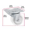48631 - Rodaja de polietileno 4" placa giratoria, con balero, FIERO